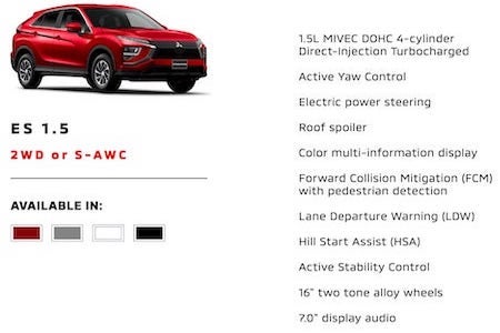 2022 Mitsubishi Eclipse Cross ES 1.5 Plano TX