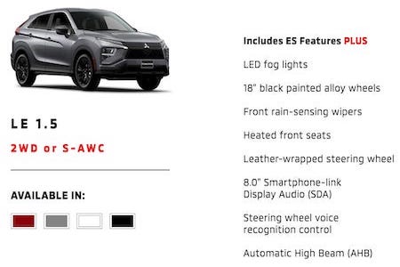 2022 Mitsubishi Eclipse Cross LE 1.5 Plano TX